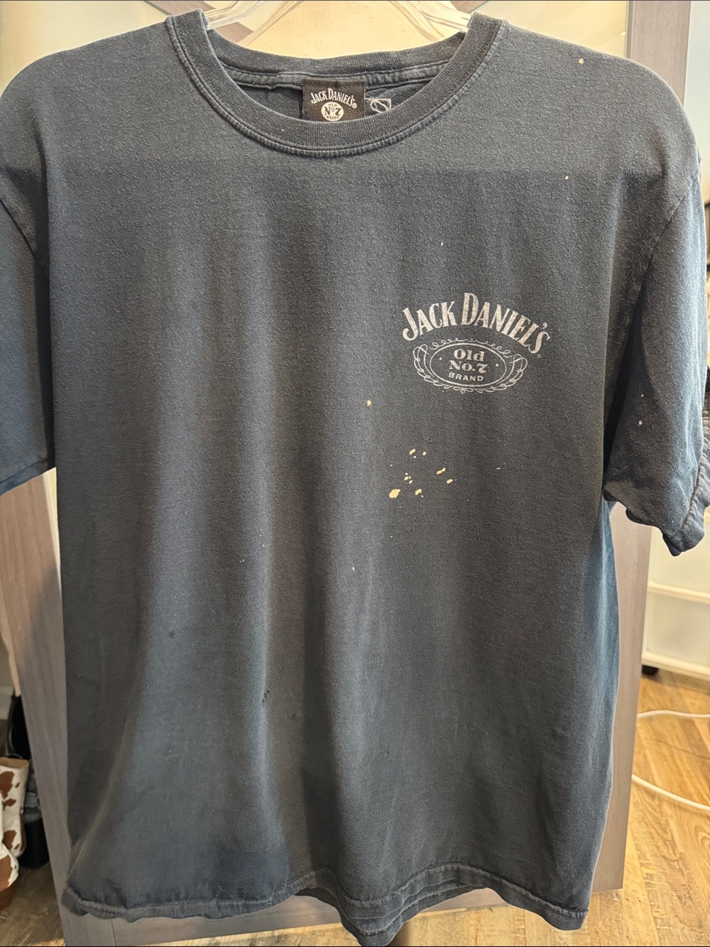 Jack Daniels, Old No. 7 seven white rabbit, saloon, graphic T-shirt, size large